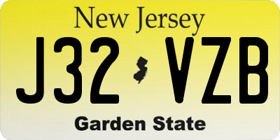 NJ license plate J32VZB