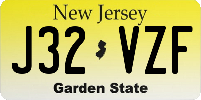 NJ license plate J32VZF