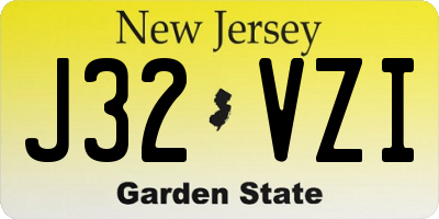 NJ license plate J32VZI