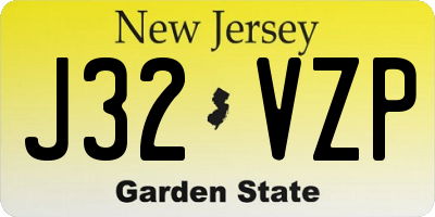 NJ license plate J32VZP