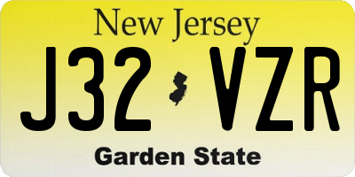 NJ license plate J32VZR