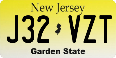 NJ license plate J32VZT