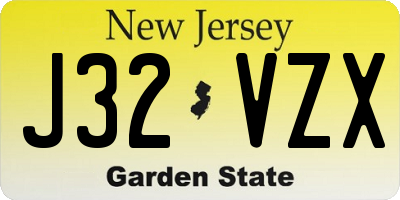 NJ license plate J32VZX
