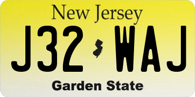 NJ license plate J32WAJ