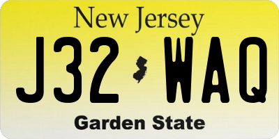 NJ license plate J32WAQ