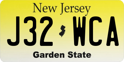NJ license plate J32WCA