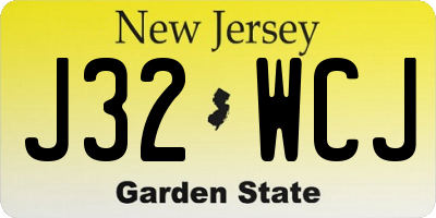 NJ license plate J32WCJ