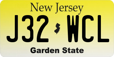 NJ license plate J32WCL