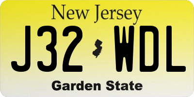 NJ license plate J32WDL