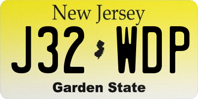 NJ license plate J32WDP