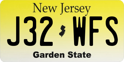 NJ license plate J32WFS