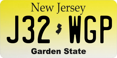 NJ license plate J32WGP