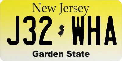 NJ license plate J32WHA