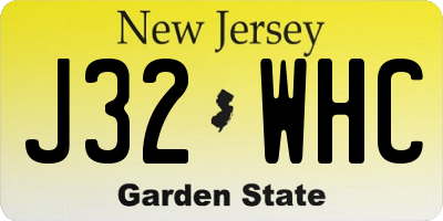 NJ license plate J32WHC