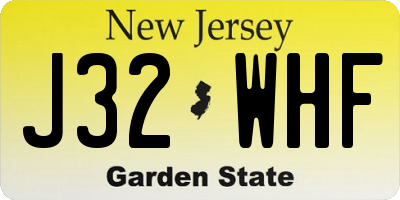 NJ license plate J32WHF