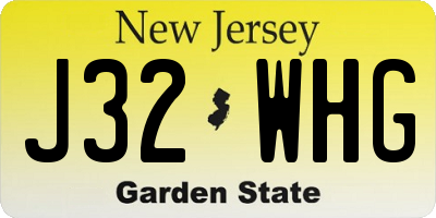 NJ license plate J32WHG