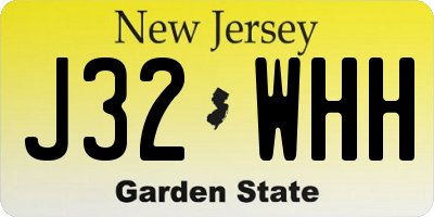 NJ license plate J32WHH