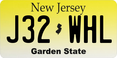 NJ license plate J32WHL