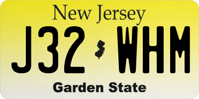 NJ license plate J32WHM