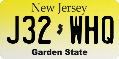 NJ license plate J32WHQ
