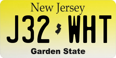 NJ license plate J32WHT