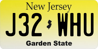 NJ license plate J32WHU