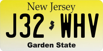 NJ license plate J32WHV