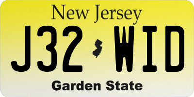 NJ license plate J32WID