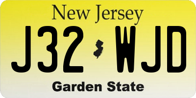 NJ license plate J32WJD