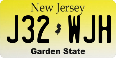 NJ license plate J32WJH