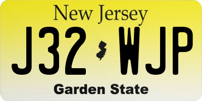 NJ license plate J32WJP