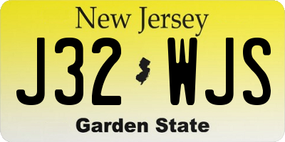 NJ license plate J32WJS