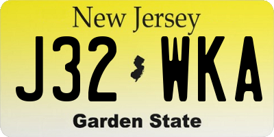 NJ license plate J32WKA