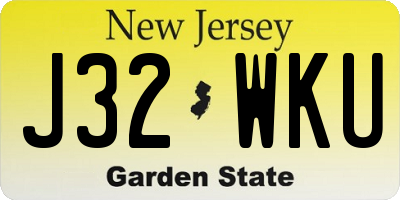 NJ license plate J32WKU
