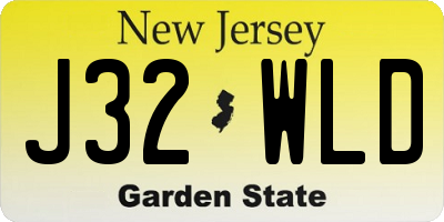 NJ license plate J32WLD