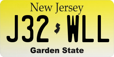 NJ license plate J32WLL