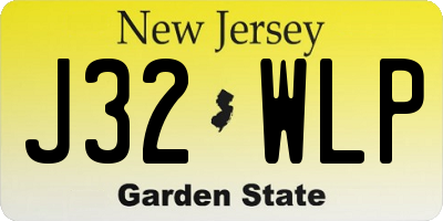 NJ license plate J32WLP