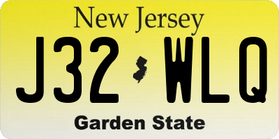 NJ license plate J32WLQ