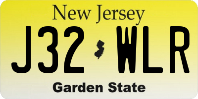 NJ license plate J32WLR
