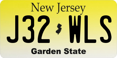 NJ license plate J32WLS