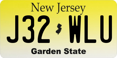 NJ license plate J32WLU