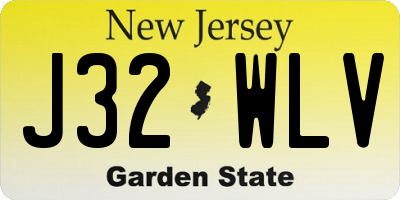 NJ license plate J32WLV