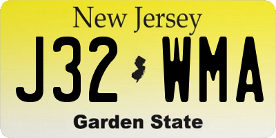 NJ license plate J32WMA