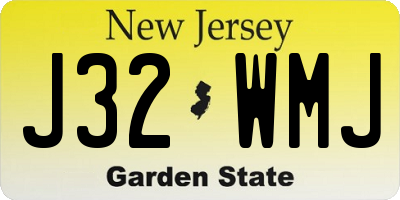 NJ license plate J32WMJ