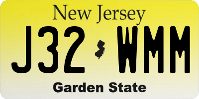 NJ license plate J32WMM