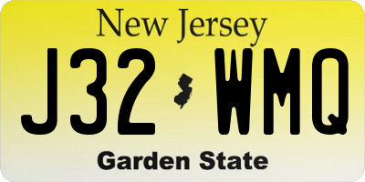 NJ license plate J32WMQ