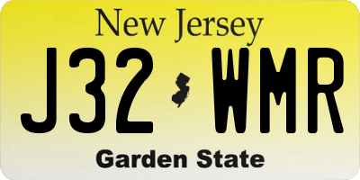 NJ license plate J32WMR