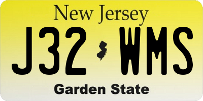 NJ license plate J32WMS