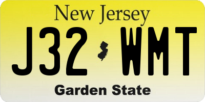 NJ license plate J32WMT