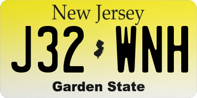 NJ license plate J32WNH